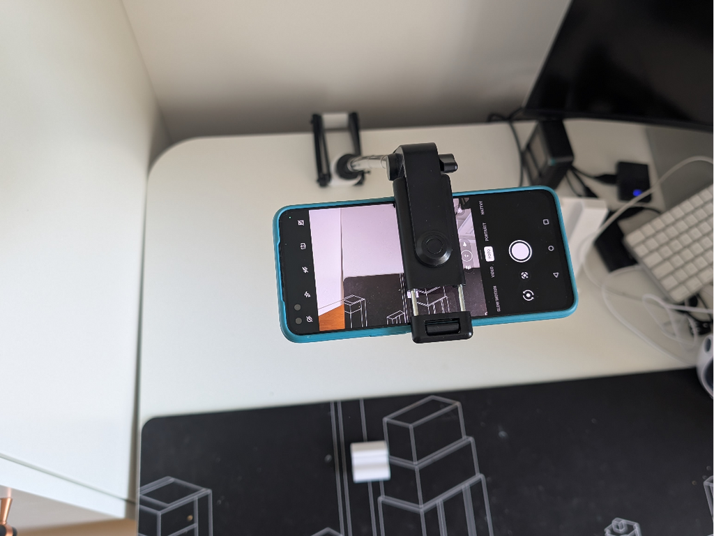 Desk camera arm - selfie stick mount