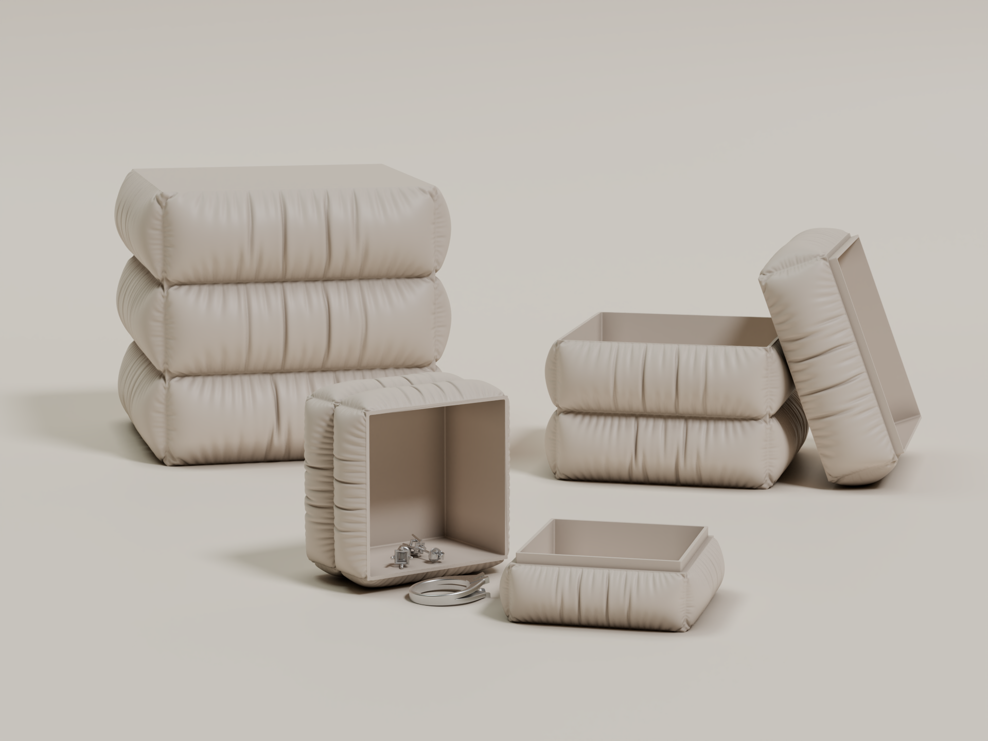 Cloth Storage Box - Quilted Cube (Com. Lic.)