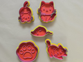 Cute Kawaii Cat Set Cookie Cutter Playdoh Clay 1