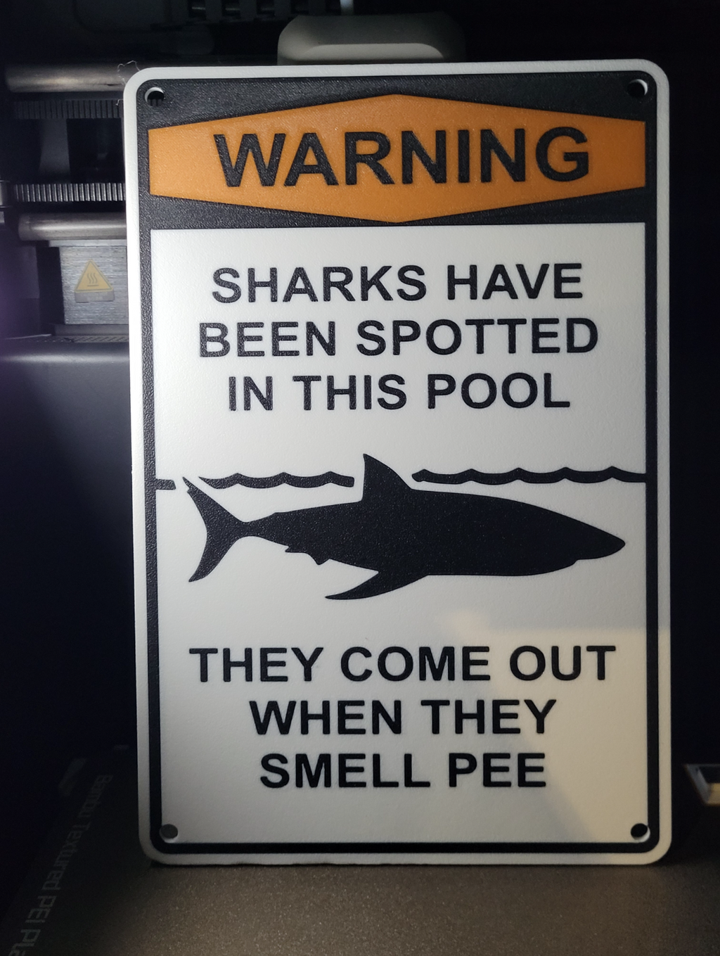 Swimming Pool Sign - Warning Pee Sharks....