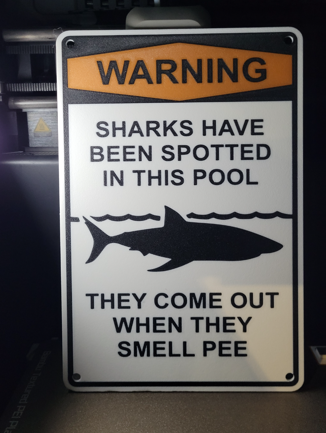 Swimming Pool Sign - Warning Pee Sharks....