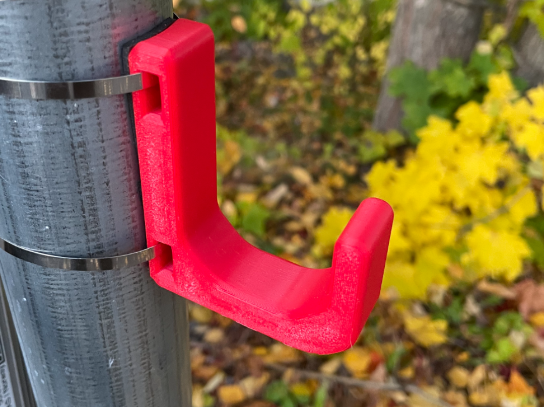Simple cable tie pole hook / holder (5 versions)