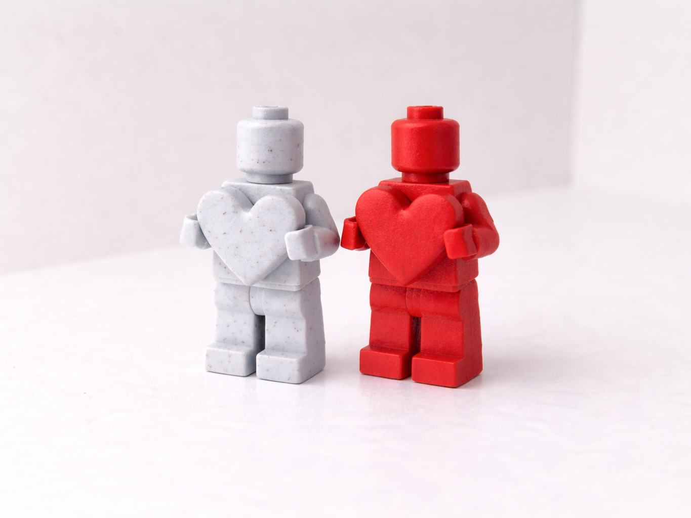 Valentine Brick Man with Heart