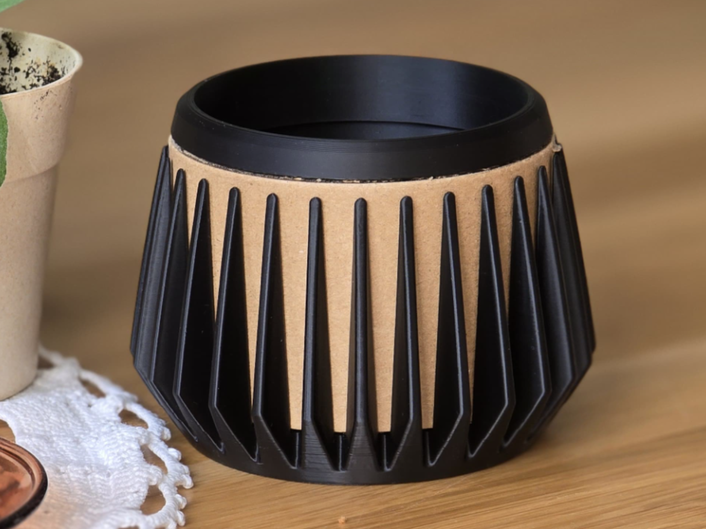 Cardboard Spool Flower Pot