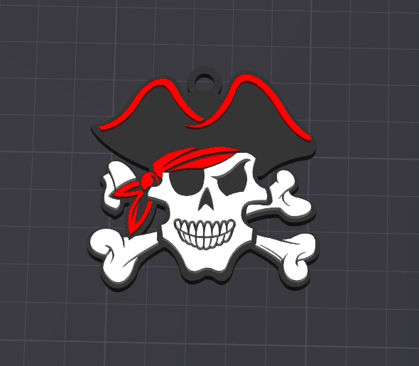 pirate crossbones keychain/charm(free commercial)