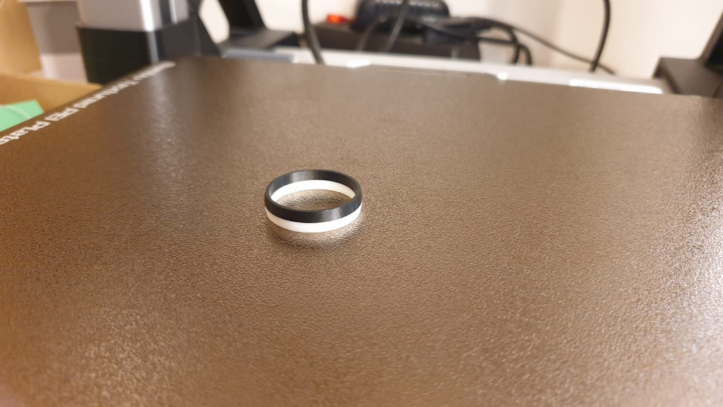 Two colors ring for the middle finger with 23mm diameter