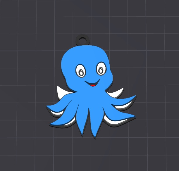 cute animal ,oli the octopus keychain \ necklace charm (free for commercial use)