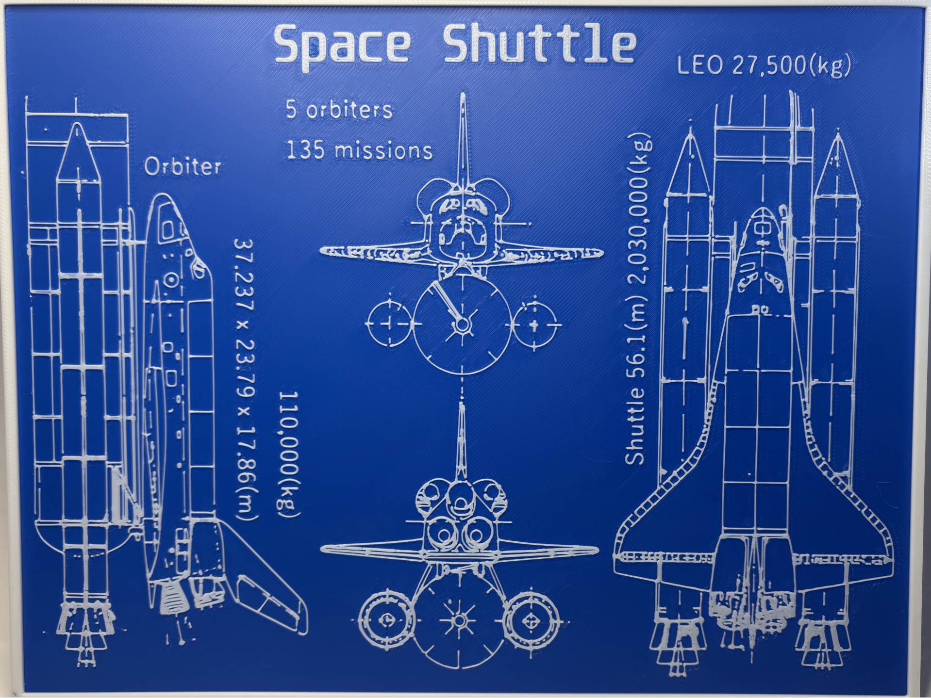 Space Shuttle - Blueprint - Technical Drawing