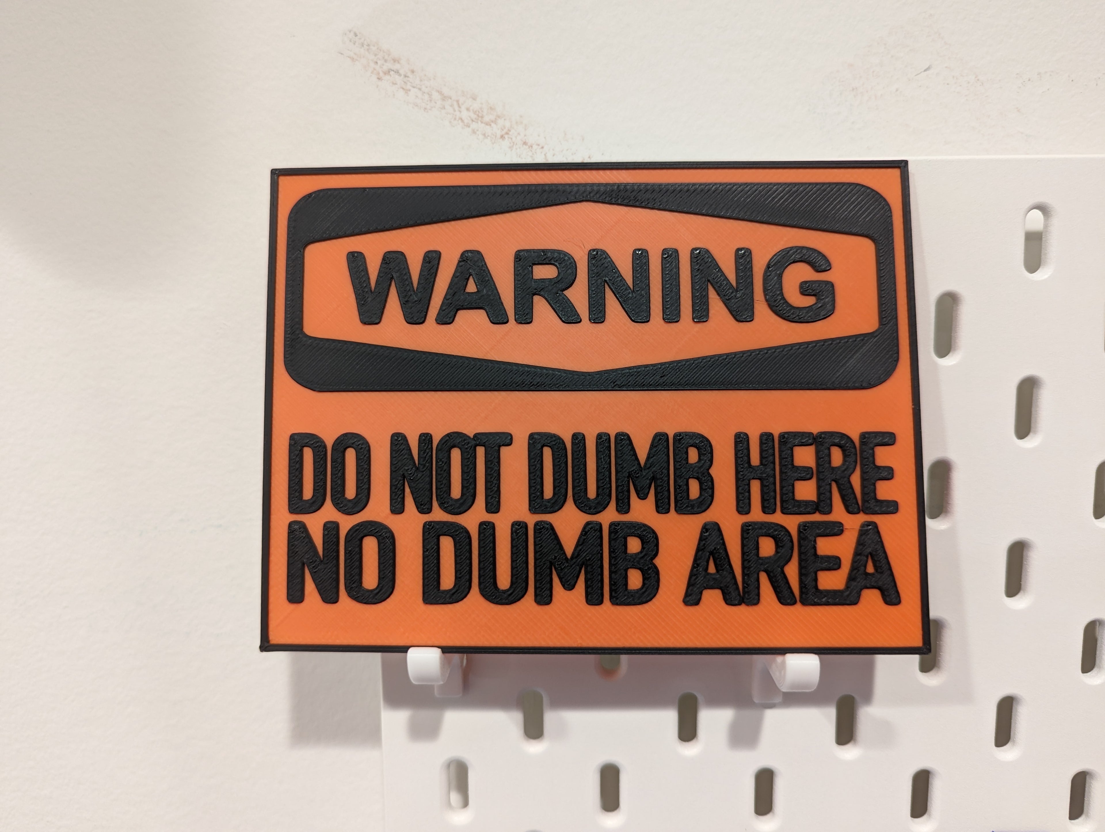 "No Dumb Area" Sign