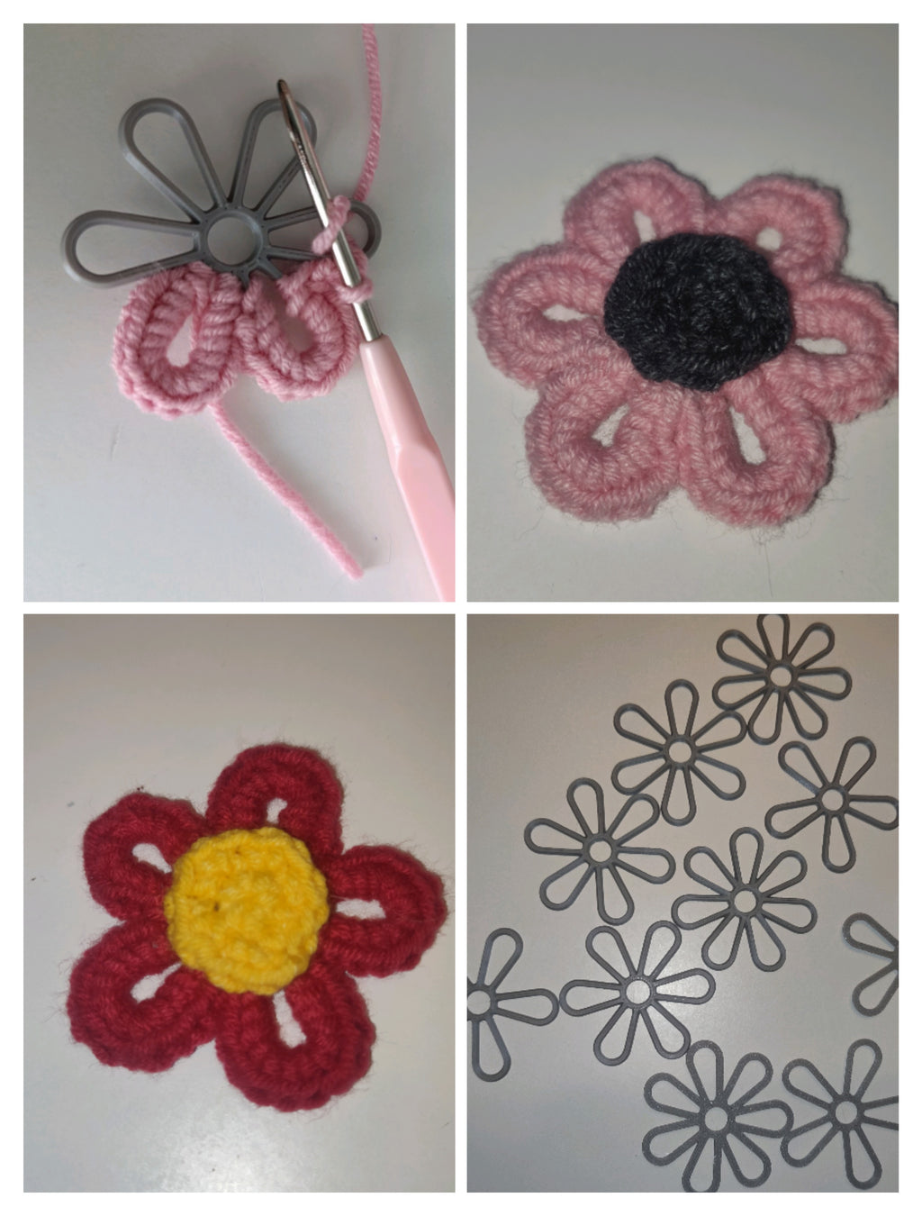 Yarn flowers templates (5/6/7 petals)
