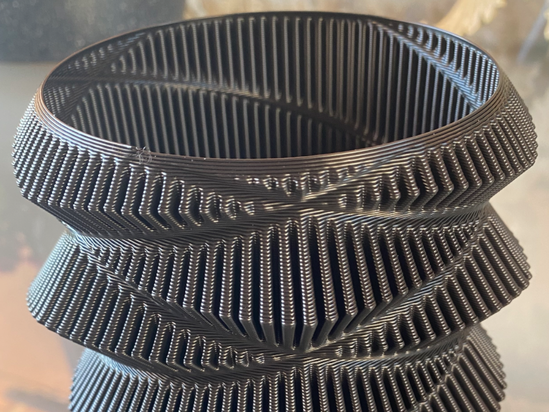 Double Helix Vase with Fins.