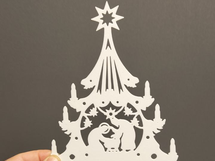 Christmas tree with nativity scene