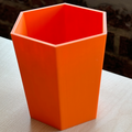 Toothbrush holder cup hexagonal