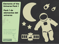 Illuminated elements of Universe Pack 1 decoration