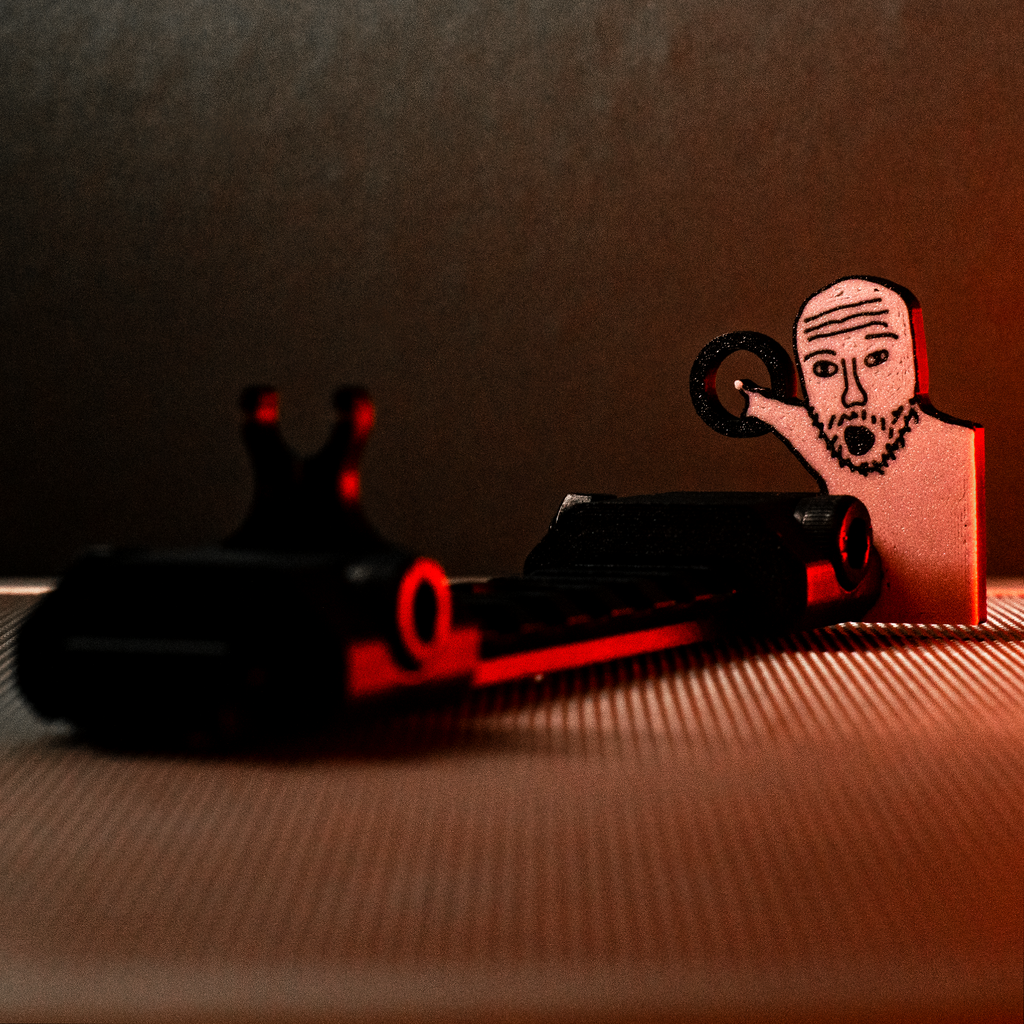 iron sight "wojak" - iron sight for picatinny rail with "wojak" theme NA030001