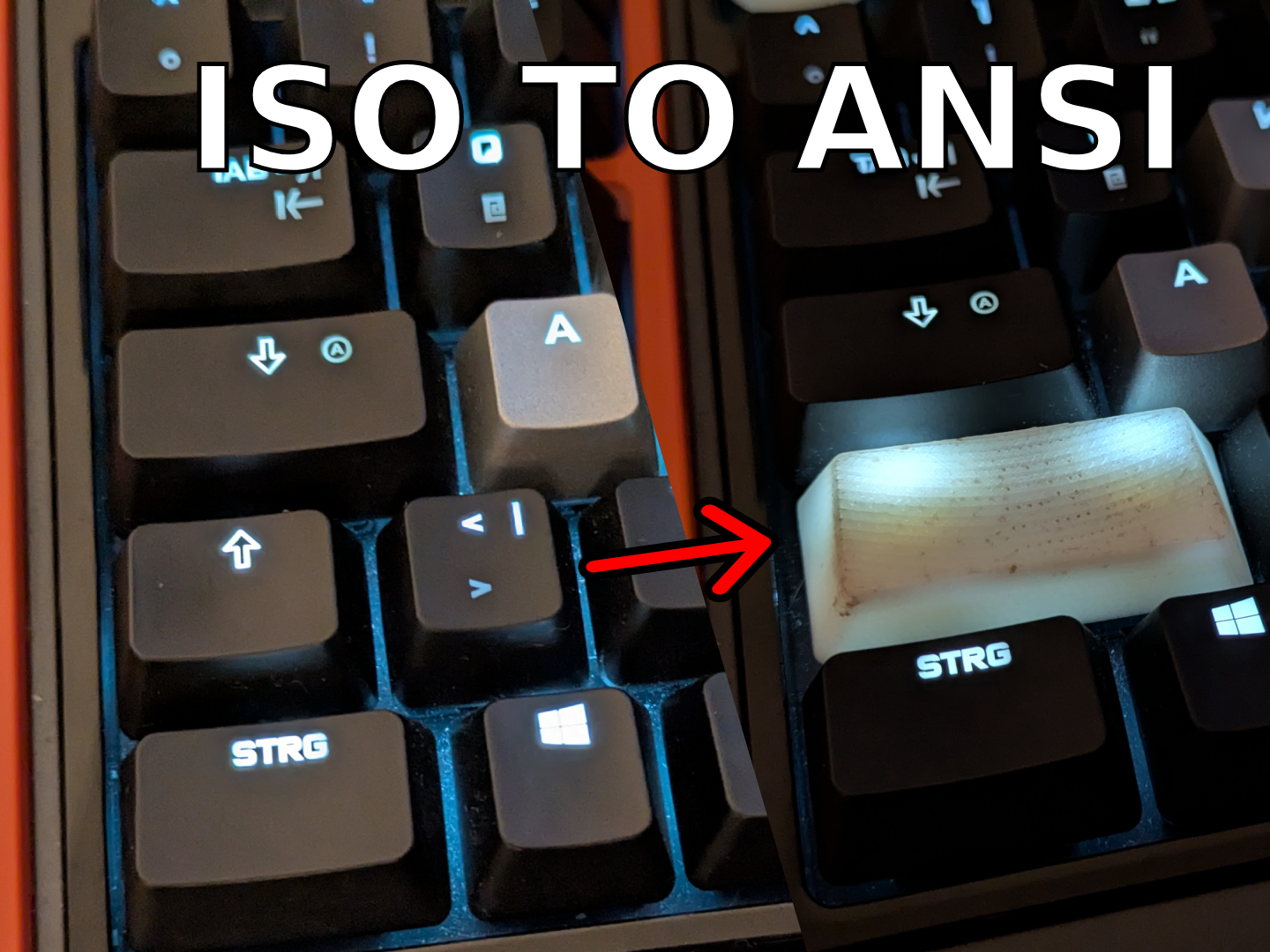 ISO TO ANSI Left Shift Keycap