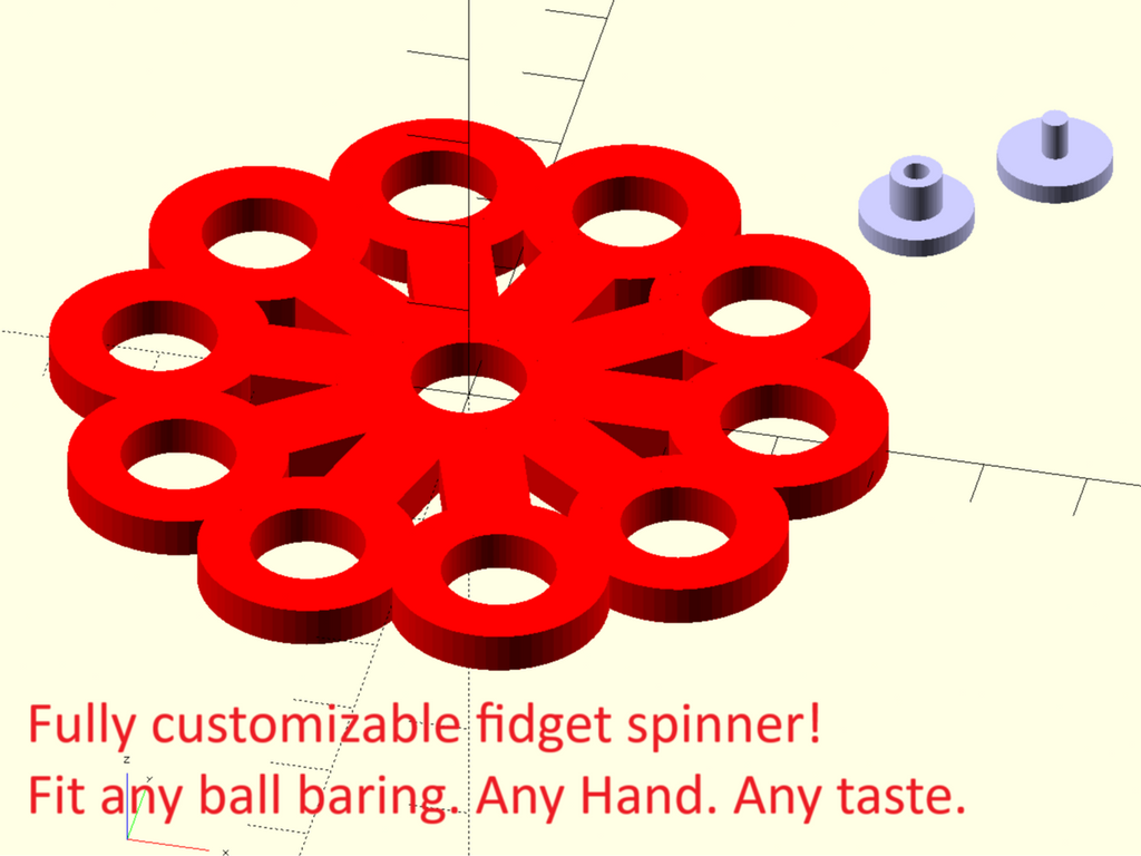 Fully customizable fidget spinner! Any ball baring