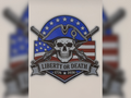 Liberty or Death Skull Badge hueforge print