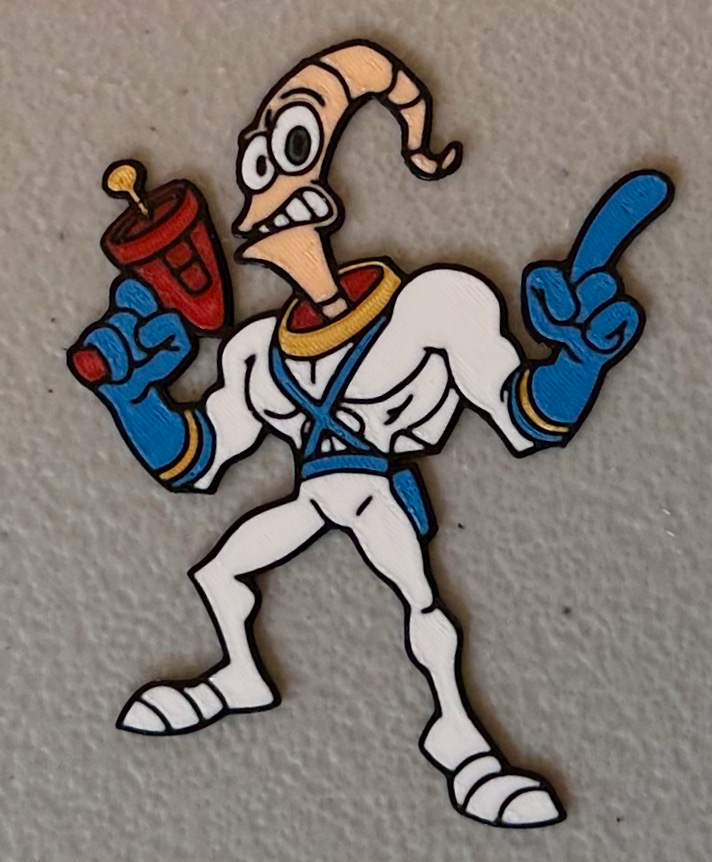 Multicolor Earthworm Jim Magnet