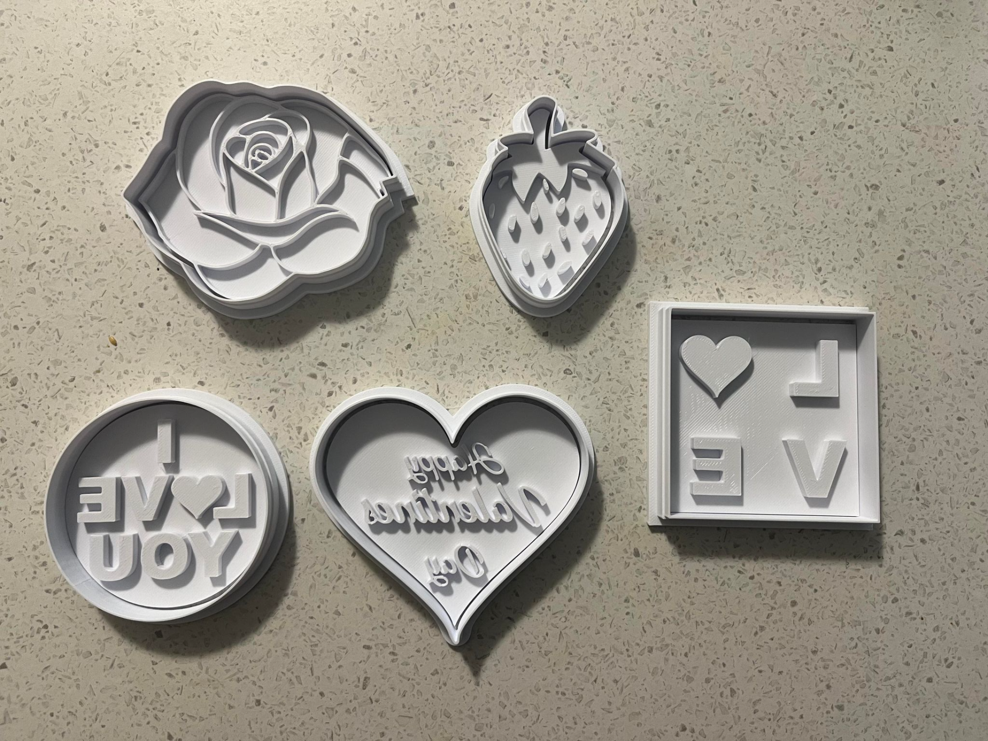 Valentines day cookie cutters and stamps