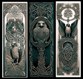Set of 3 Celtic Knotwork Bookmarks - Symbol of the Falcon