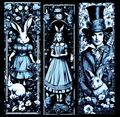 Set of 3 Bookmarks - The weird world of Alice in Wonderland tapestry style