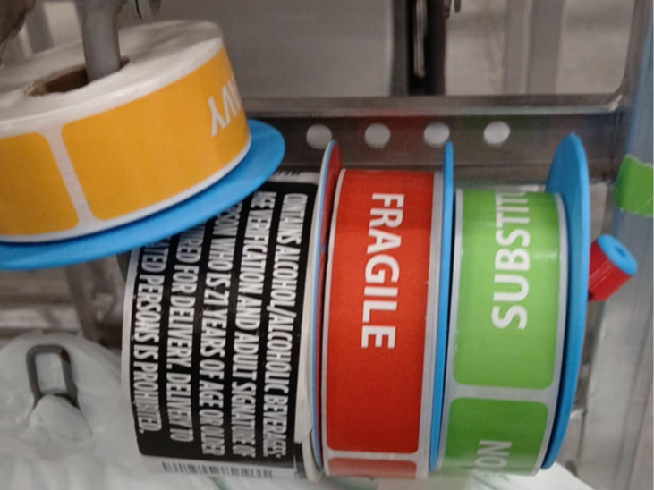 Walmart label divider for OGP carts