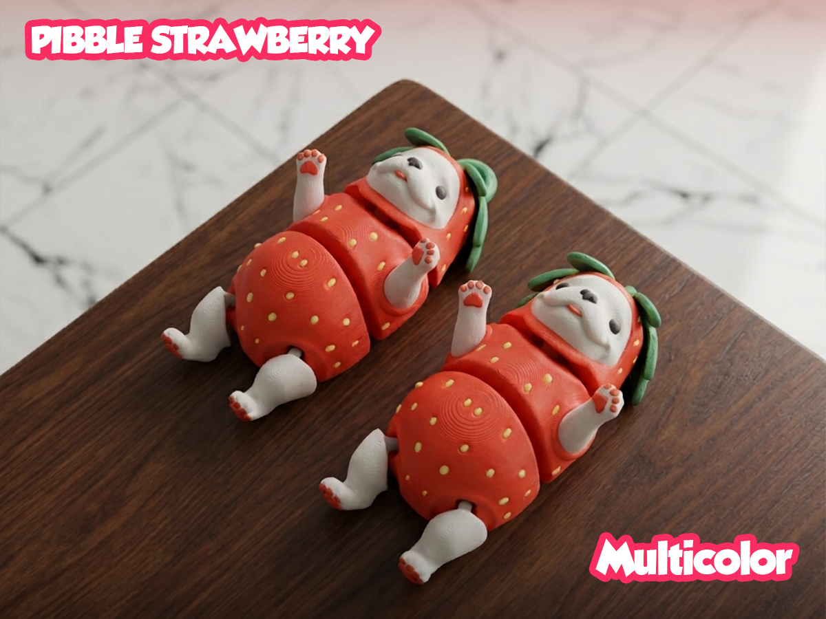 Strawberry Pibble, Viral Dog - Multi-color
