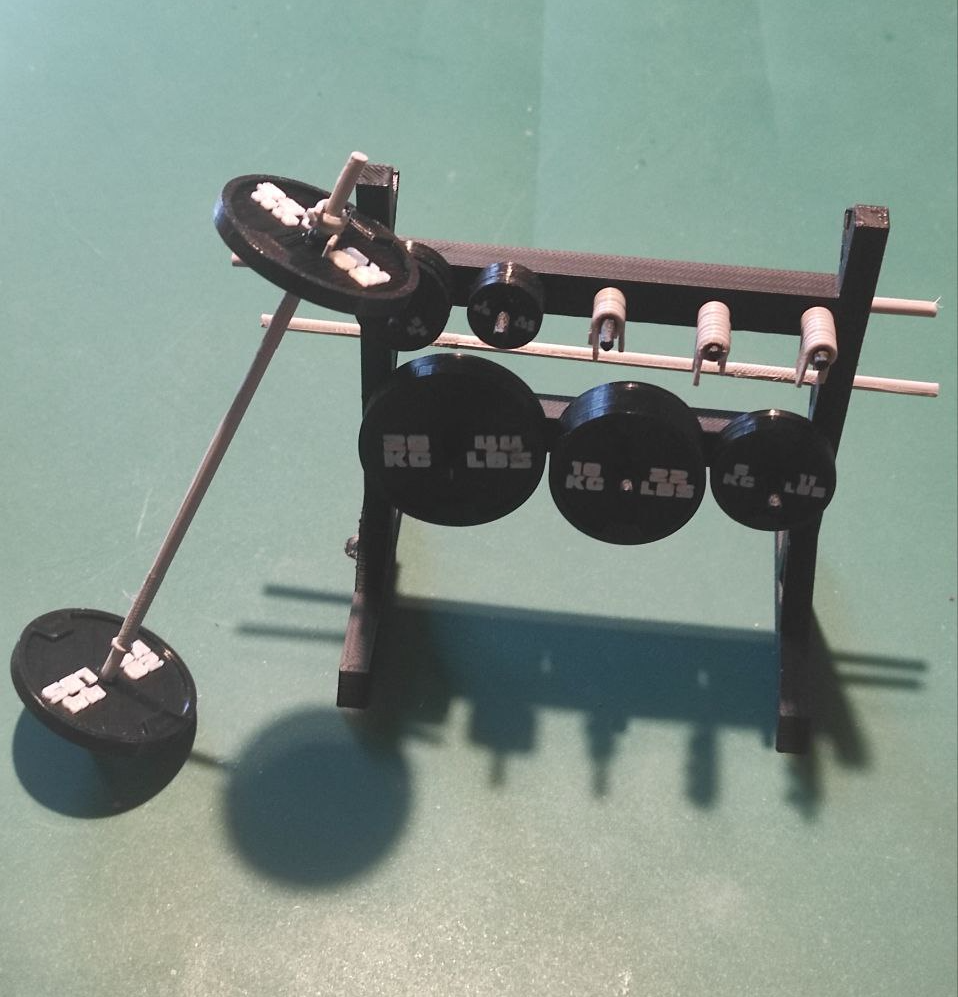 Miniature Weight Set, Bench and Rack