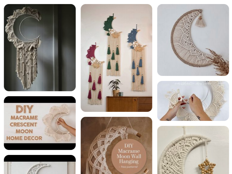 Crescent macrame blank