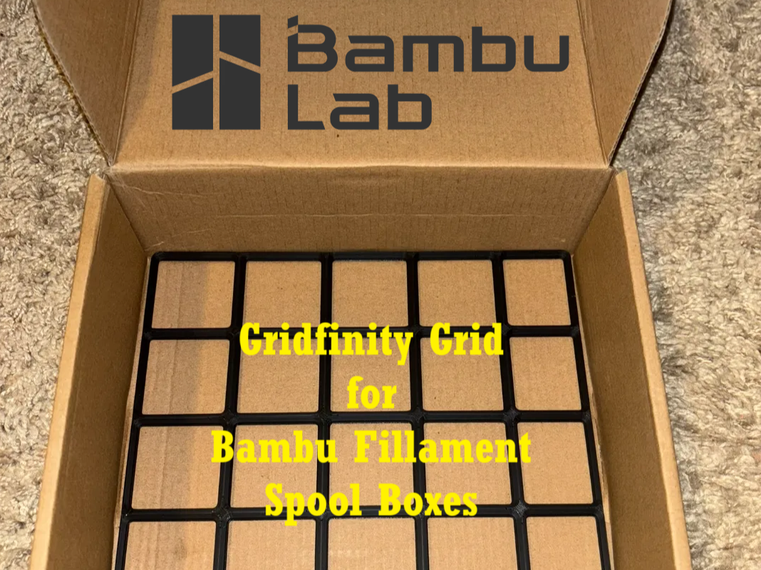 Gridfinity Grid for Bambu Labs Filament Spool Box