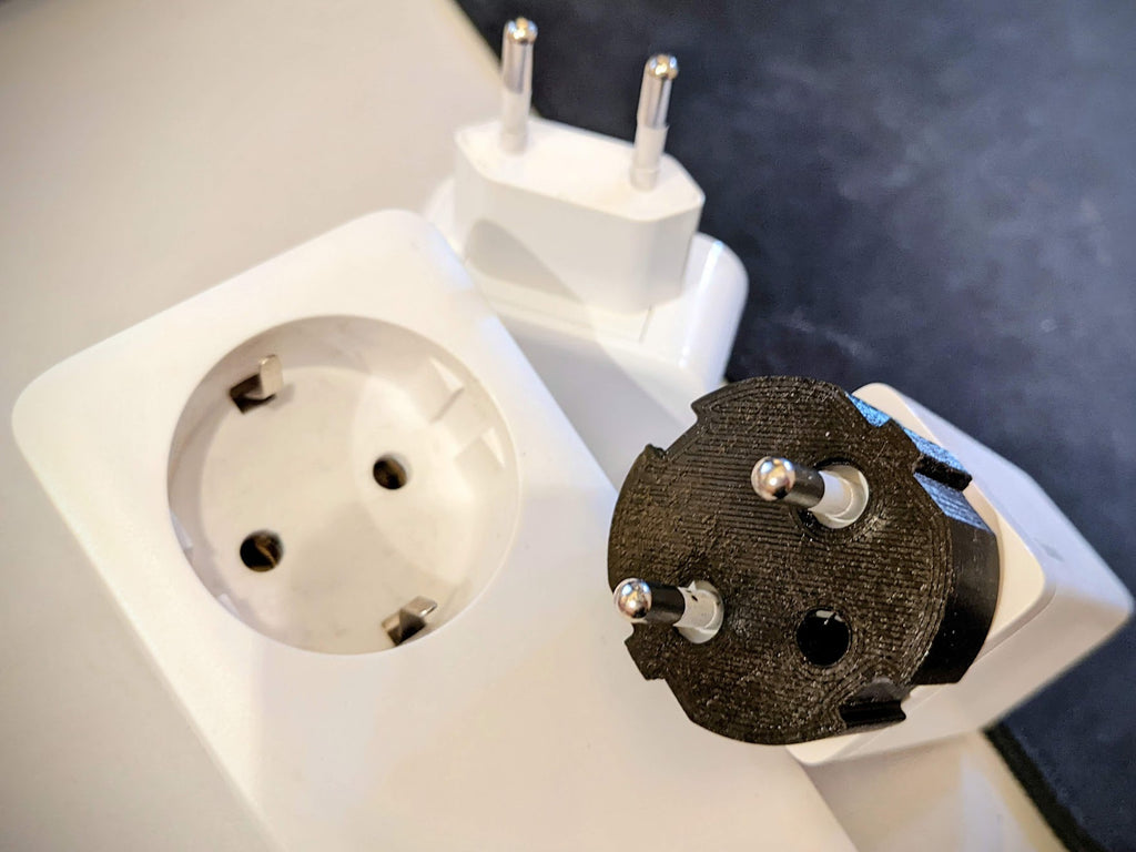 EU plug support with ground hole