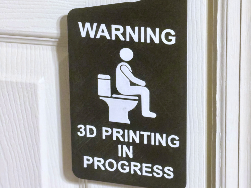 Warning - 3D Printing In Progress - Door Hanger