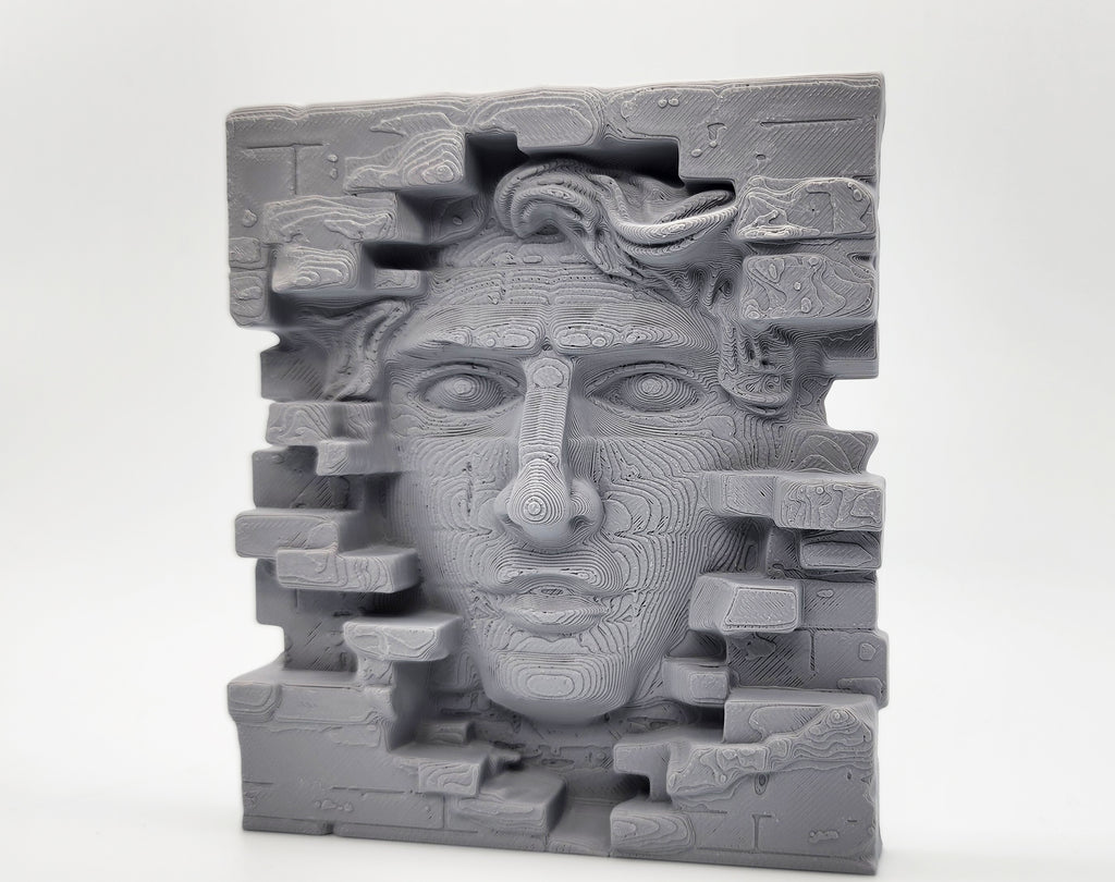 Face in the Brick Wall Sculpture - No Supports