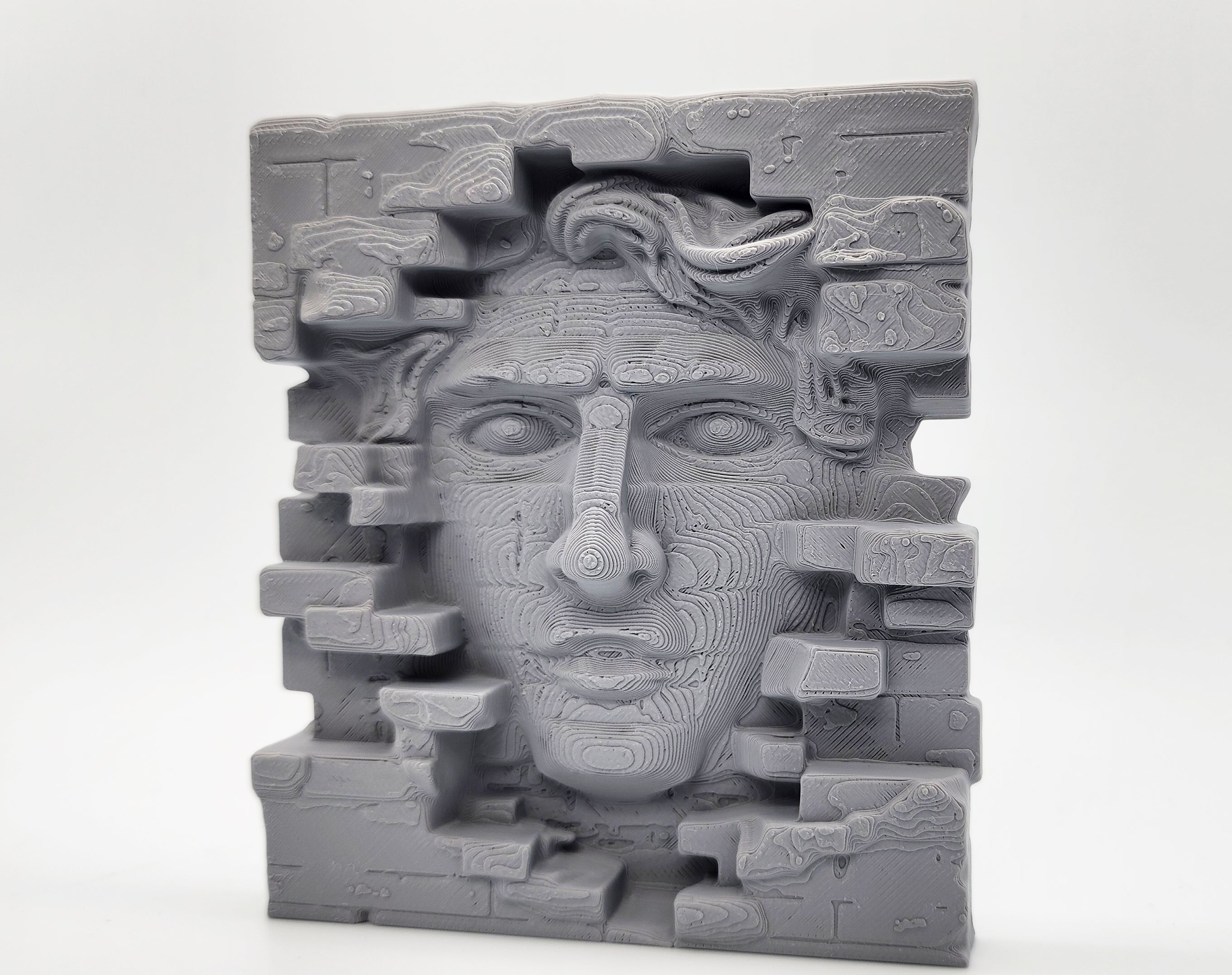 Face in the Brick Wall Sculpture - No Supports