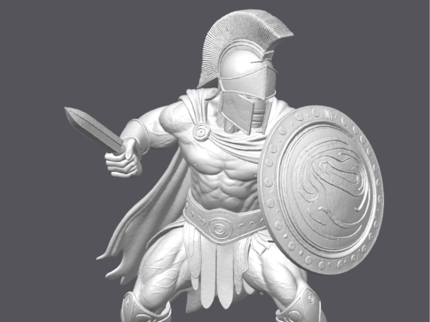 Spartan Warrior Miniature – 3D Print Ready Figure