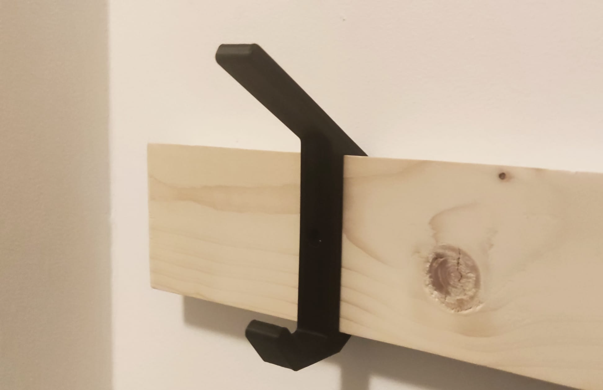French cleat style coat hook hanger wall mount
