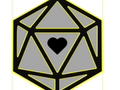 Heart D20 Bookmark
