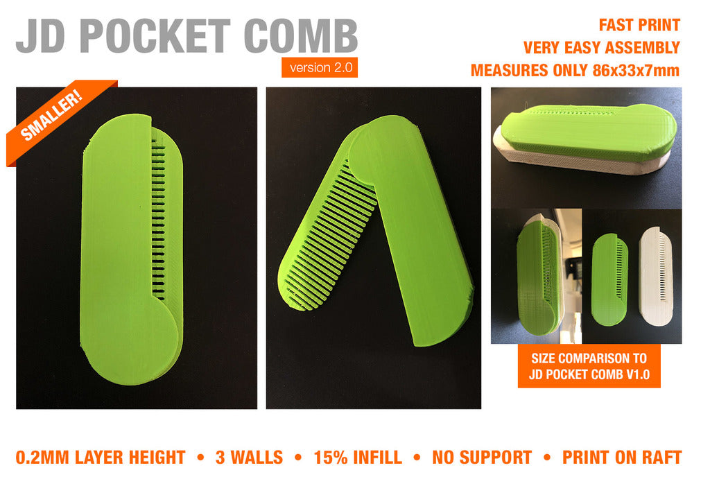 JD FOLDABLE POCKET COMB v2