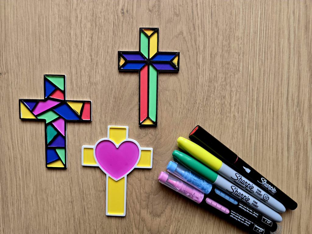 Cross Crosses DIY Coloring Christian Easter Ortho