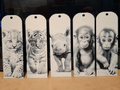 set 2 - Jungle animal bookmarks - greyscale