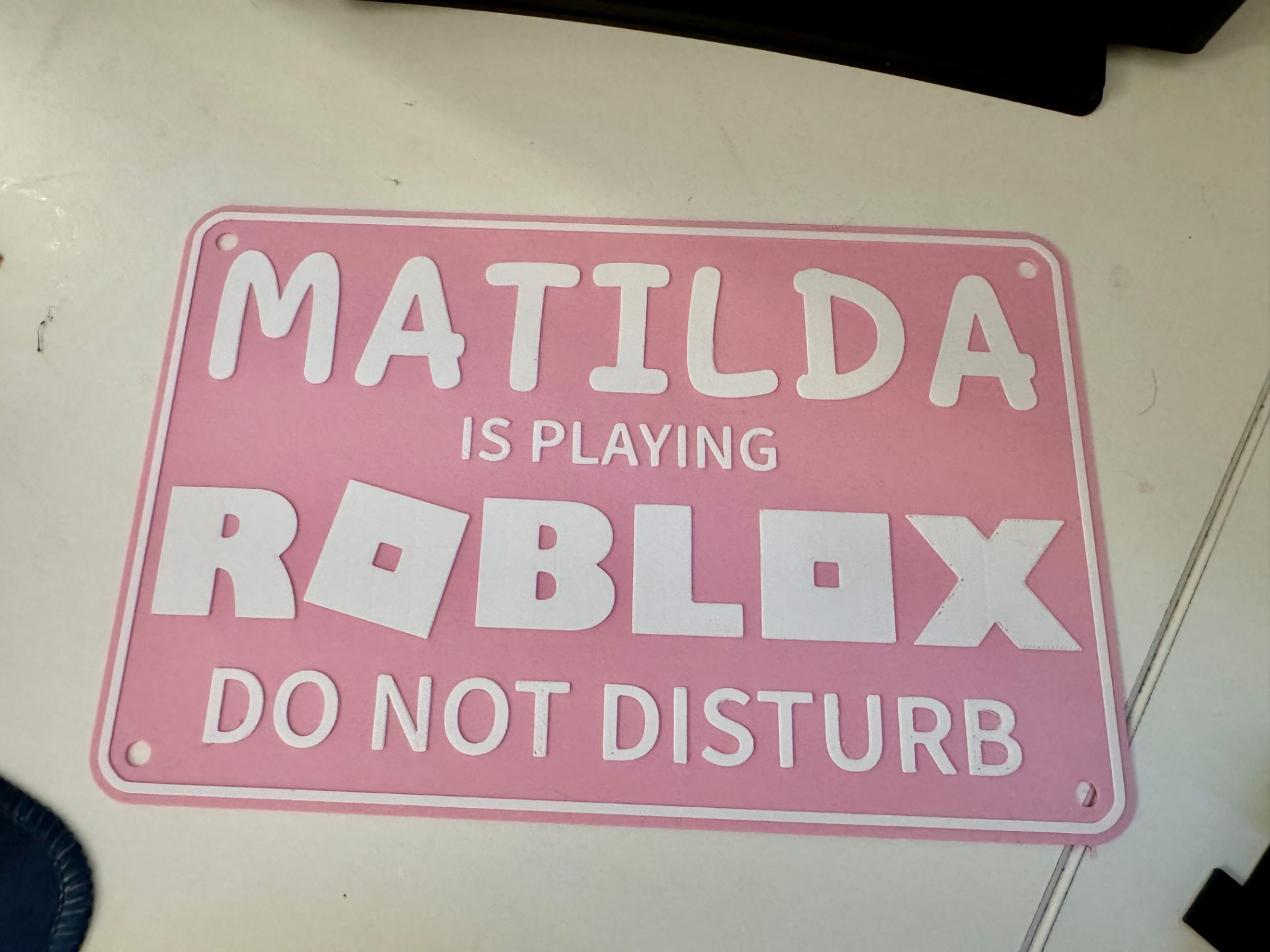 [Child] is playing Roblox Sign (Editable Name)