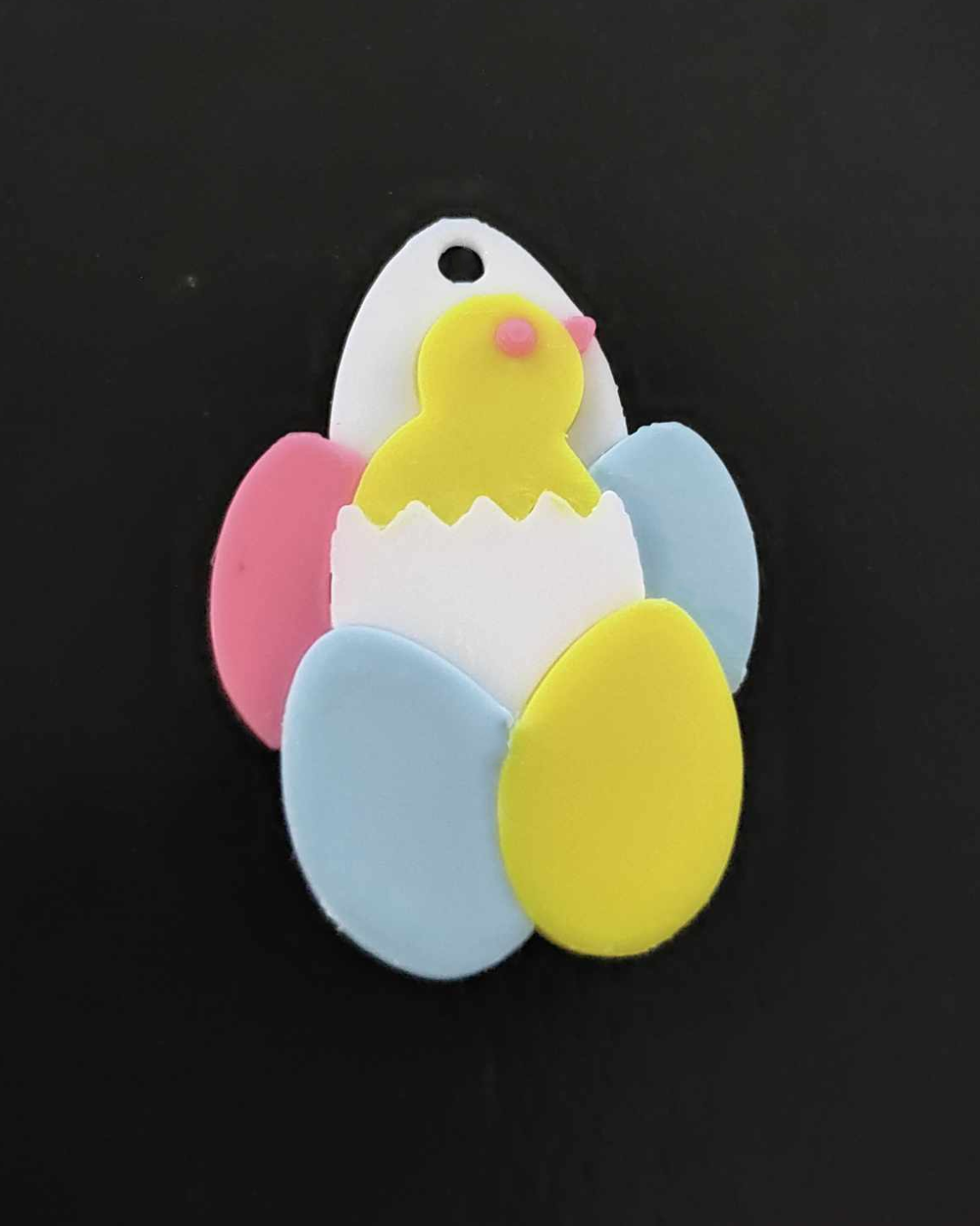 Easter Chick with Eggs earring / charm