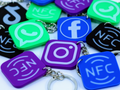 NFC keychain Facebook/ Whatsapp/ Instagram NO GLUE
