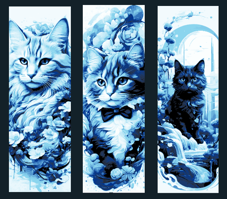 Set of 3 Bookmarks of Cats - Hueforge