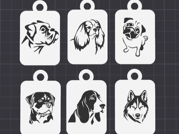 dogs set 4 keychains/charms(free commercial)