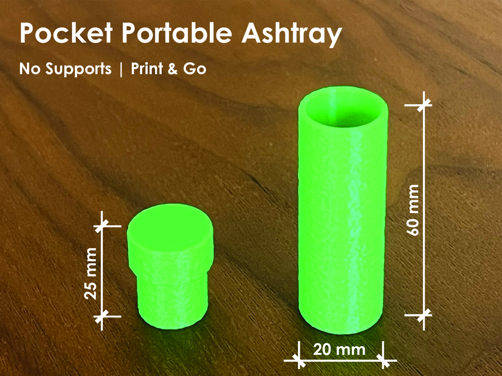 Pocket Portable Ashtray | No Supports | Print & Go