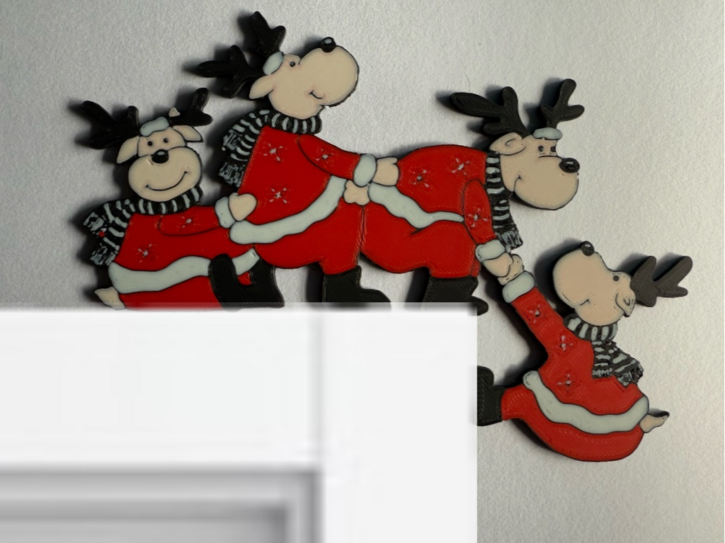 wall art Corner door Christmas with reindeer
