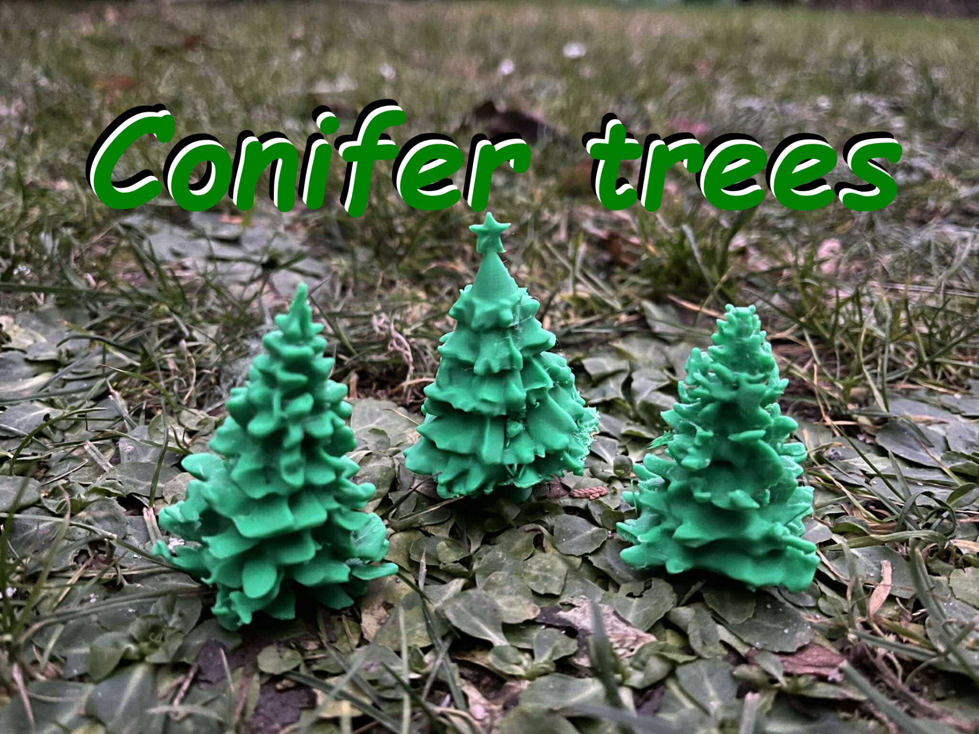 Coniferous trees diorama