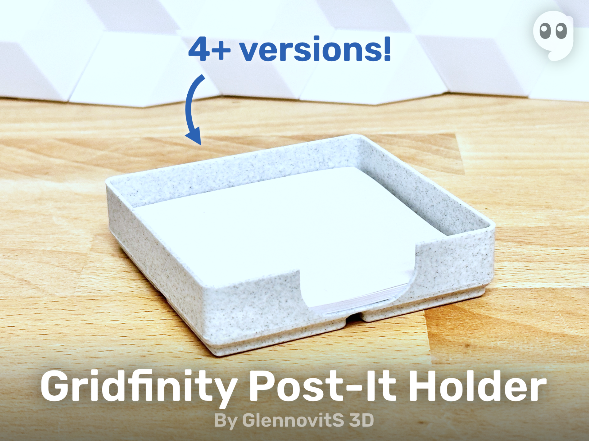 Gridfinity Post-It Holder - Easy to use clean look